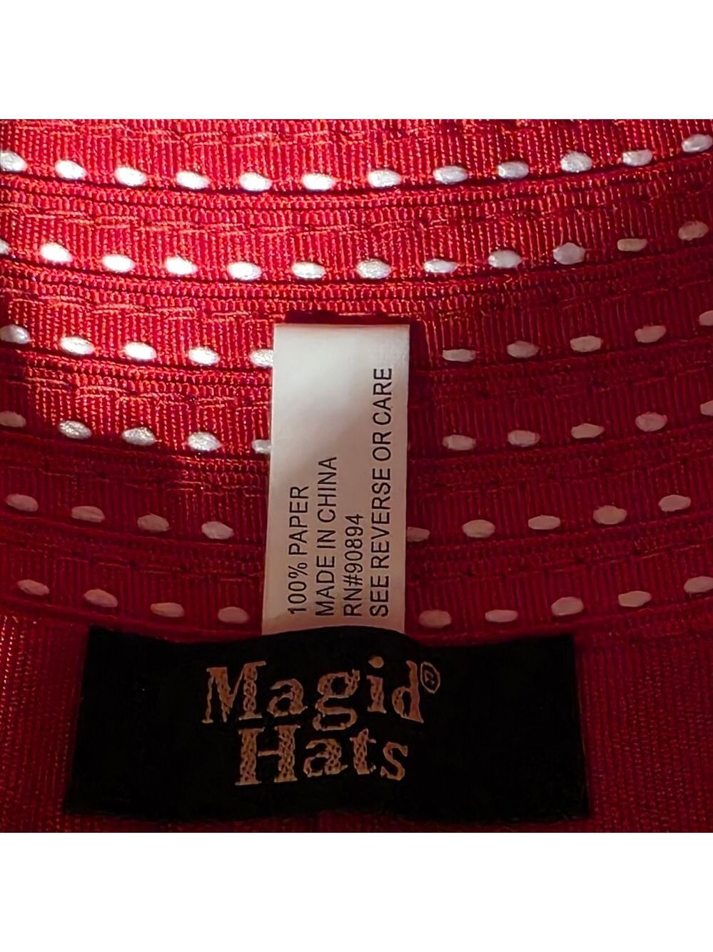 Sun Hat - Red And White - Picture 5 of 17